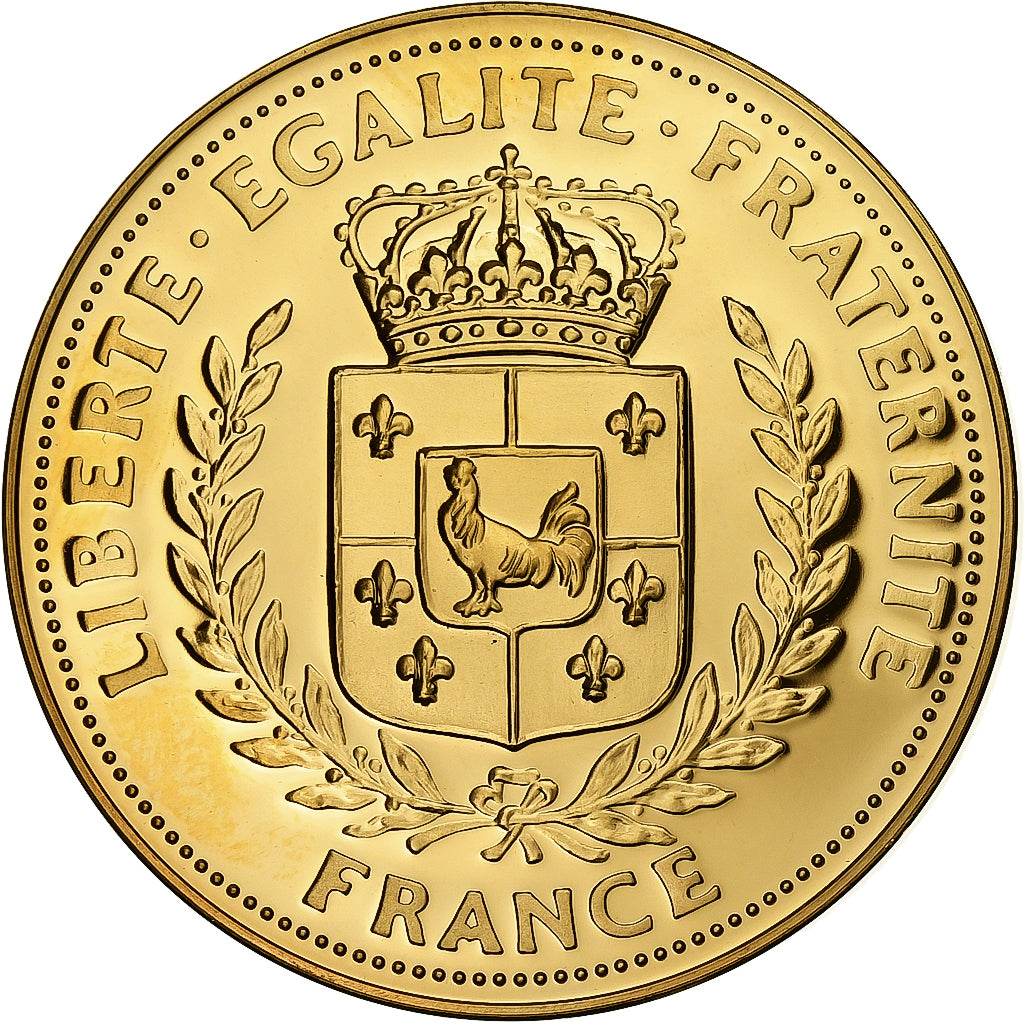 France, Medal, Charles De Gaulle, Gilt steel, MS(63)