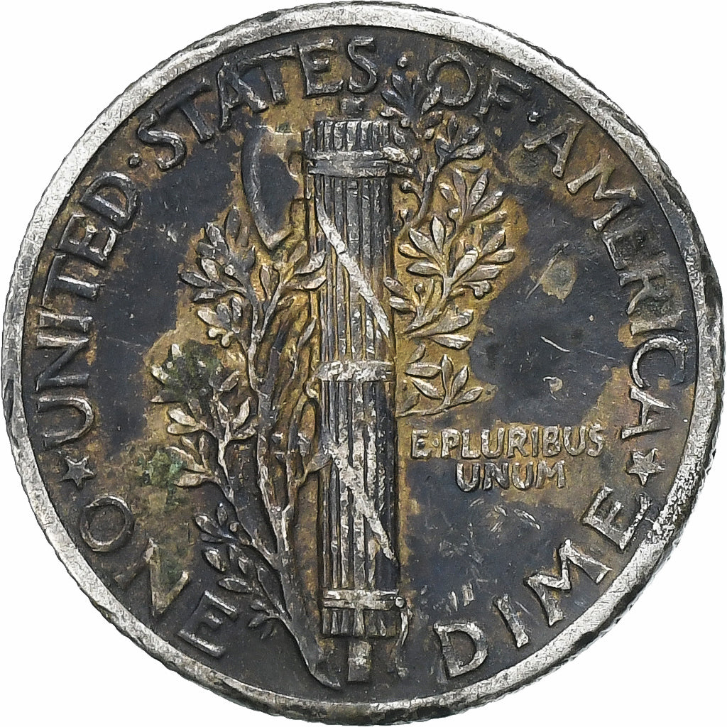 Vereinigte Staaten, Mercury Dime, 1943, Philadelphia, Silber, SS, KM:140