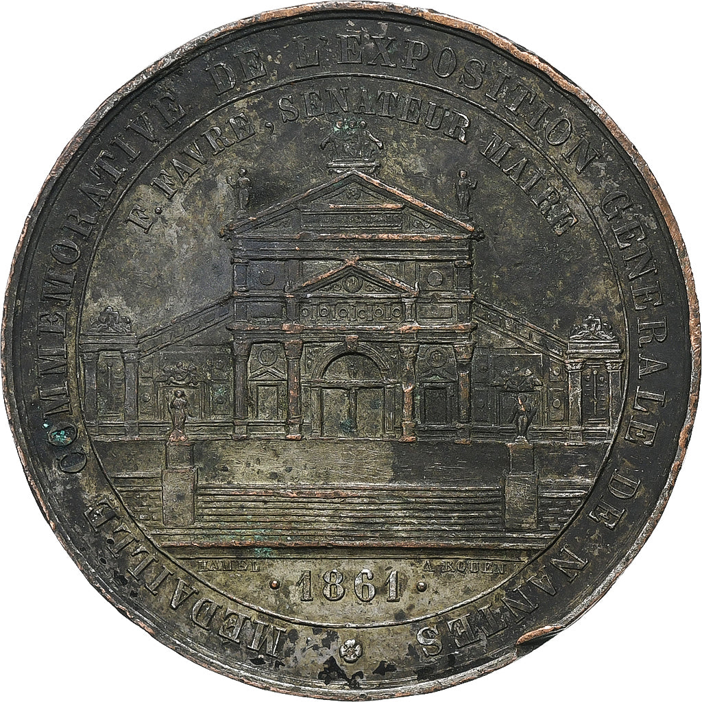 France, Médaille, Napoléon III, Exposition Nantes, 1861, Cuivre, TB+
