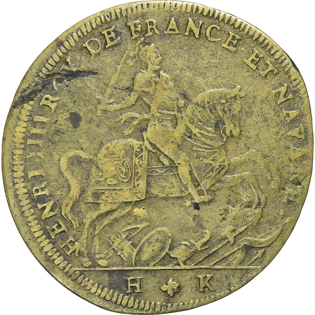 France, Token, Henri IV Le Grand, 1607, Brass, EF(40-45)