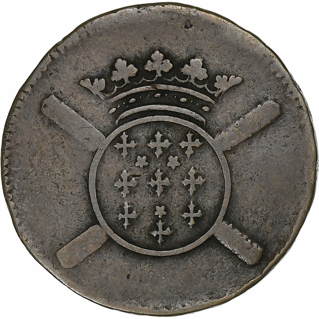France, Ville de Lille, 10 Sols, 1708, siège de la ville, TTB, Cuivre