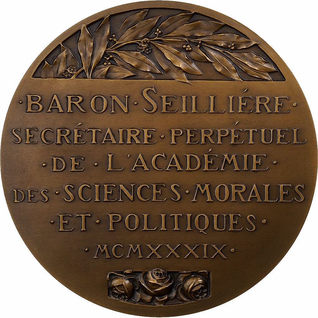 France, Medal, Baron Seilliére, 1939, Bronze, Prud'homme.G, AU(50-53)