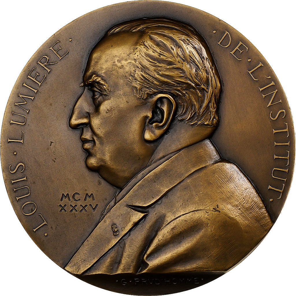 Frankreich, Medaille, Louis Lumière, 1935, Bronze, Prud'homme.G, SS+