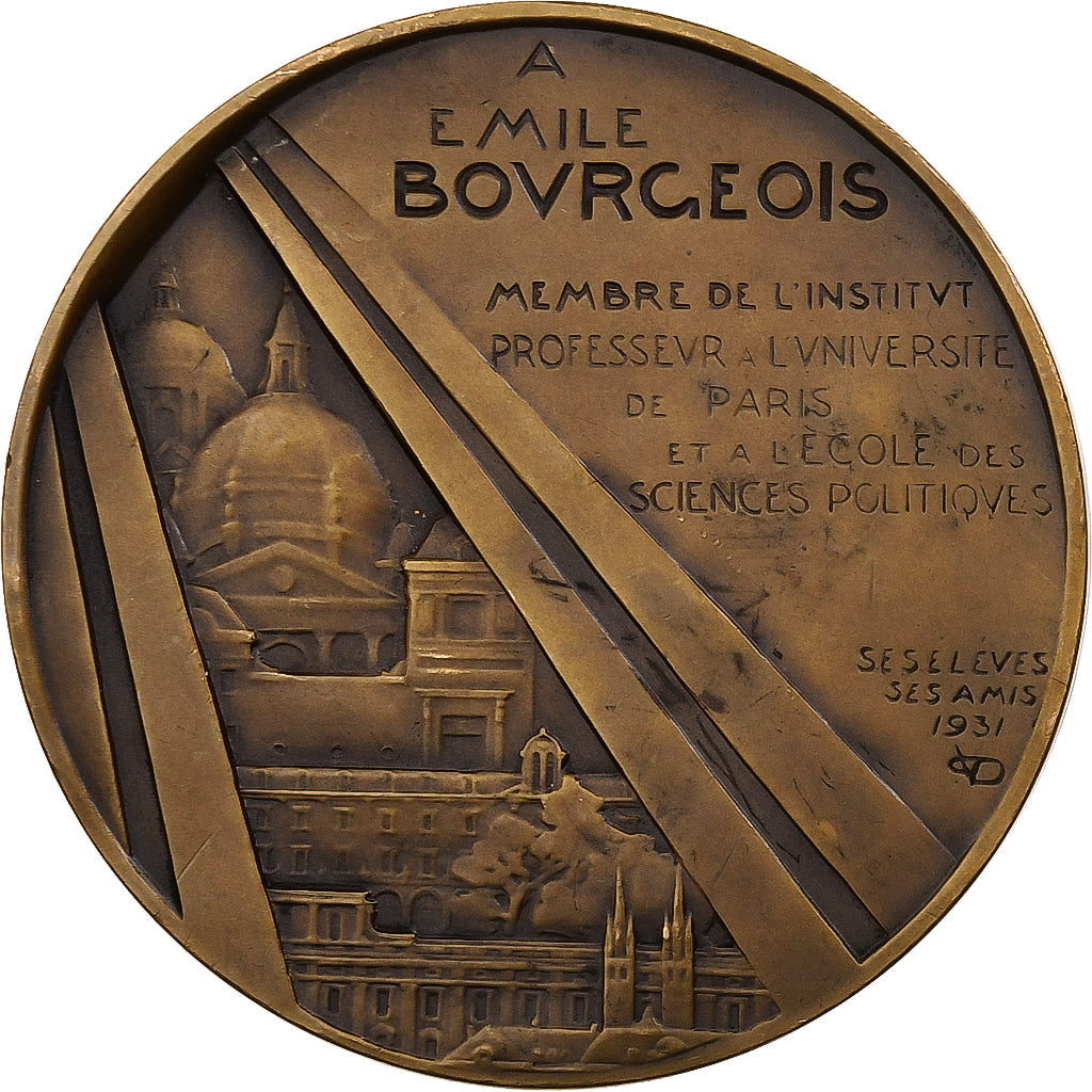 France, Medal, Emile Bourgeois, 1931, Bronze, Dautel, EF(40-45)