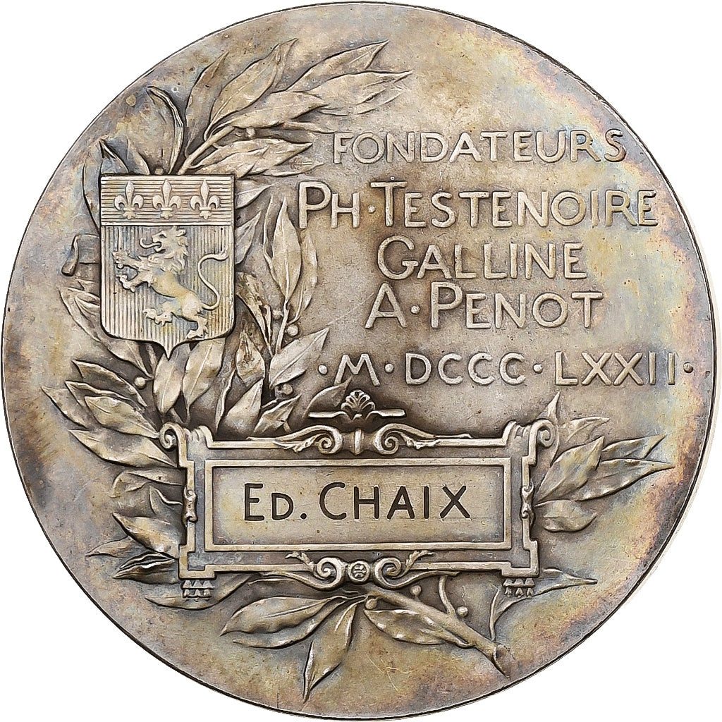 France, Medal, Ecole Supérieure de Commerce de Lyon, 1872, Silvered bronze