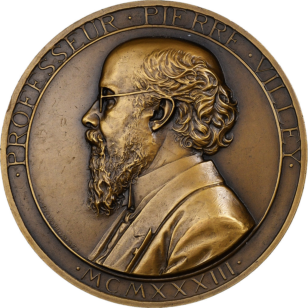 Frankreich, Medaille, Professeur Pierre Villey, 1933, Bronze, Prud'homme.G, SS+