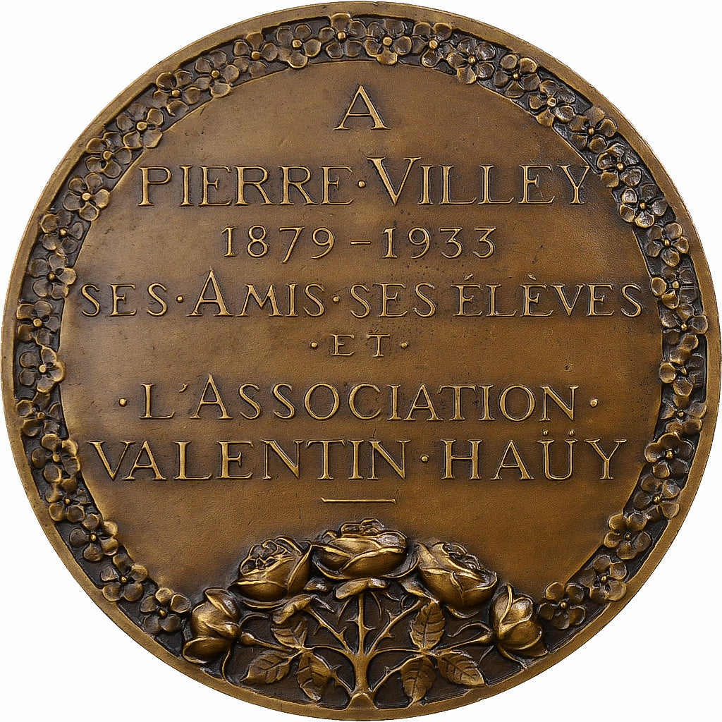 Frankreich, Medaille, Professeur Pierre Villey, 1933, Bronze, Prud'homme.G, SS+