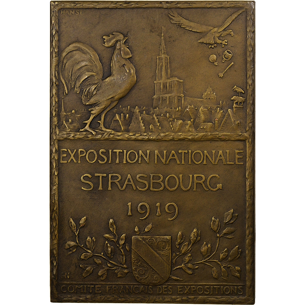 Francia, medalla, Exposition nationale de Strasbourg, 1919, Cobre, Henry Nocq