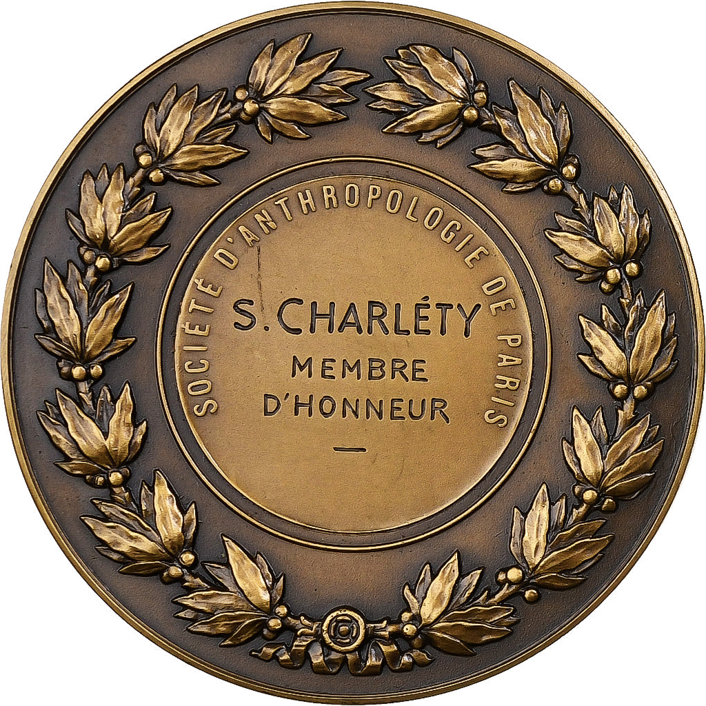 França, medalha, Société d'anthropologie de Paris, Bronze, AU(55-58)