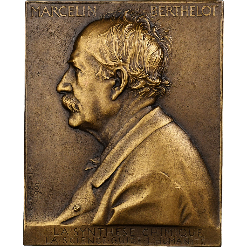 Frankreich, Medaille, Centenaire de Marcelin Berthelot, 1927, Bronze, Chaplain