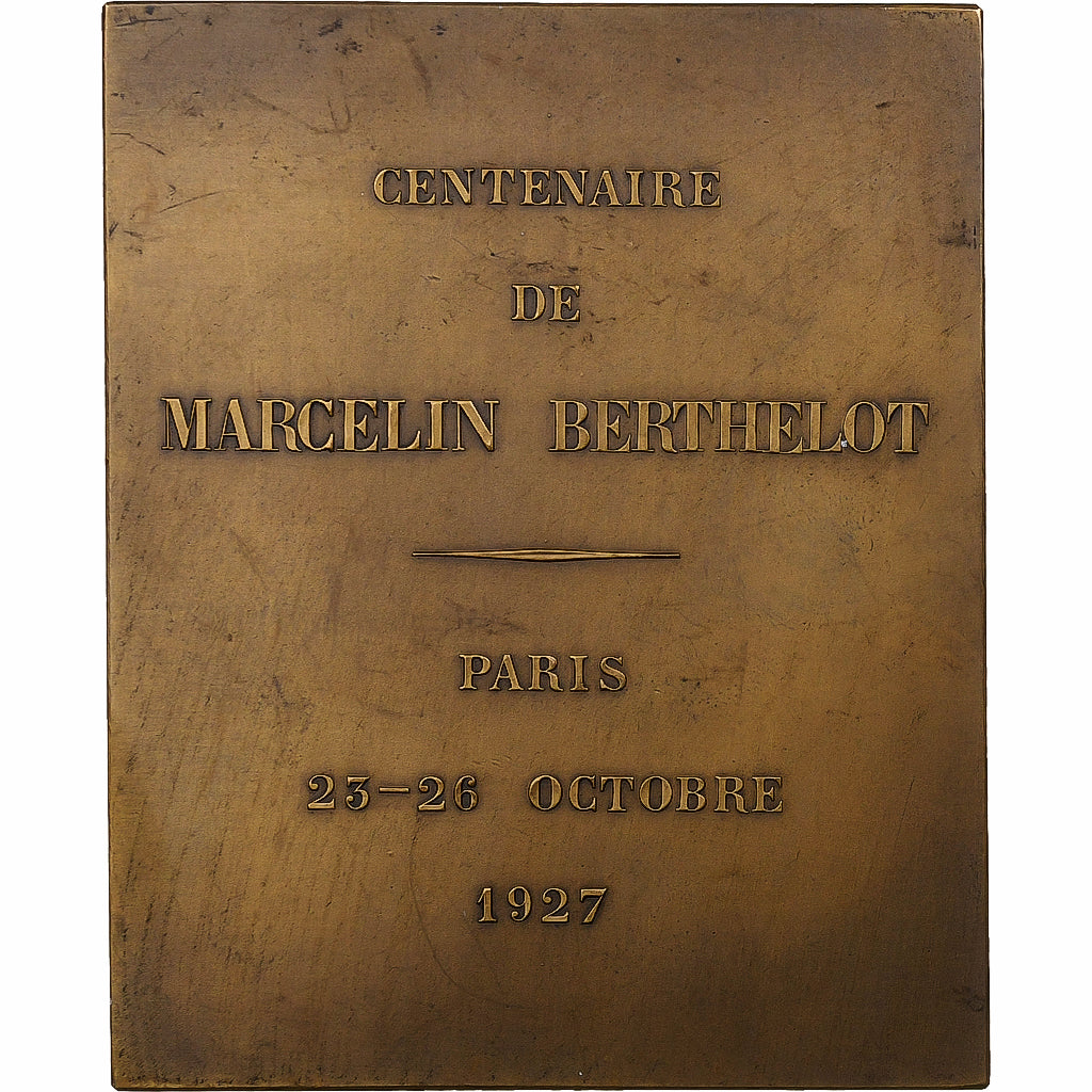 Frankreich, Medaille, Centenaire de Marcelin Berthelot, 1927, Bronze, Chaplain