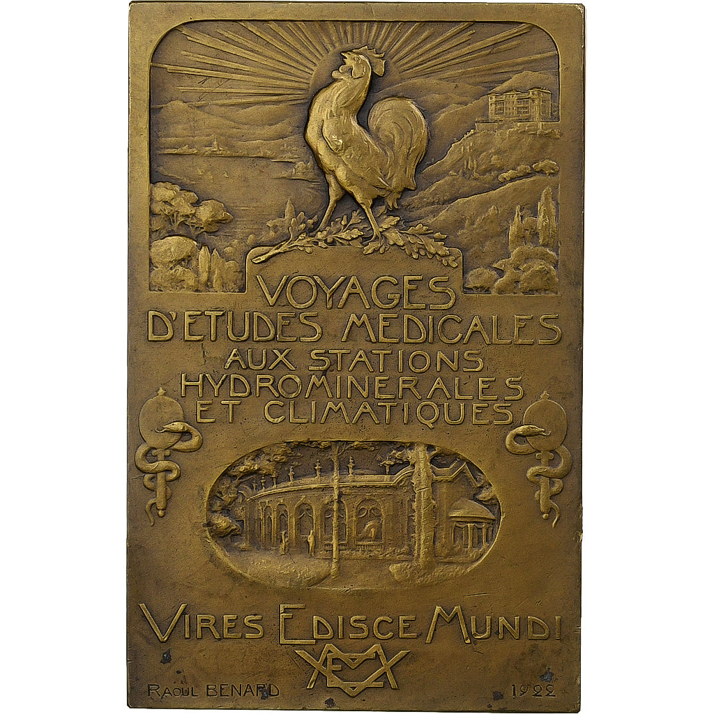France, Medal, Voyages d'études médicales aux stations hydrominérales, 1922