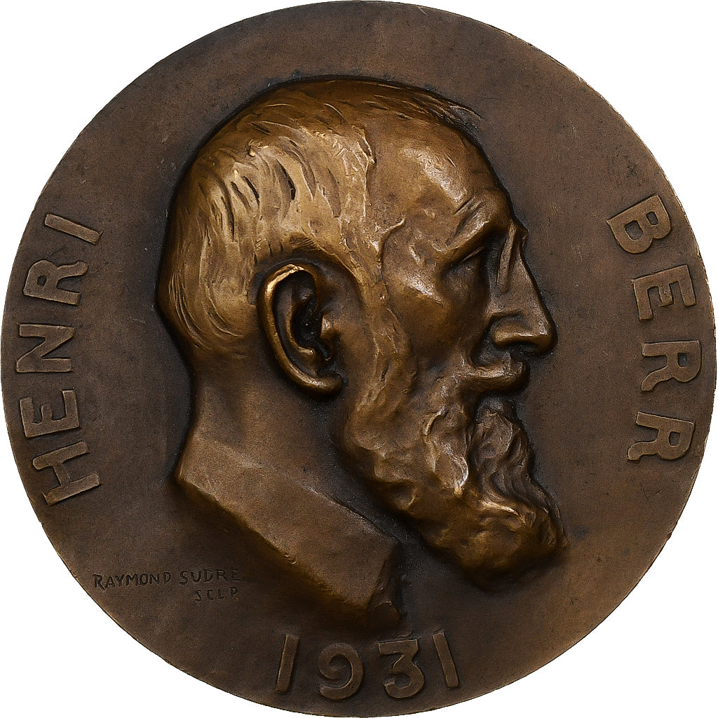 Frankreich, Medaille, Henri Berr, Revue de Synthèse Historique, 1931, Bronze