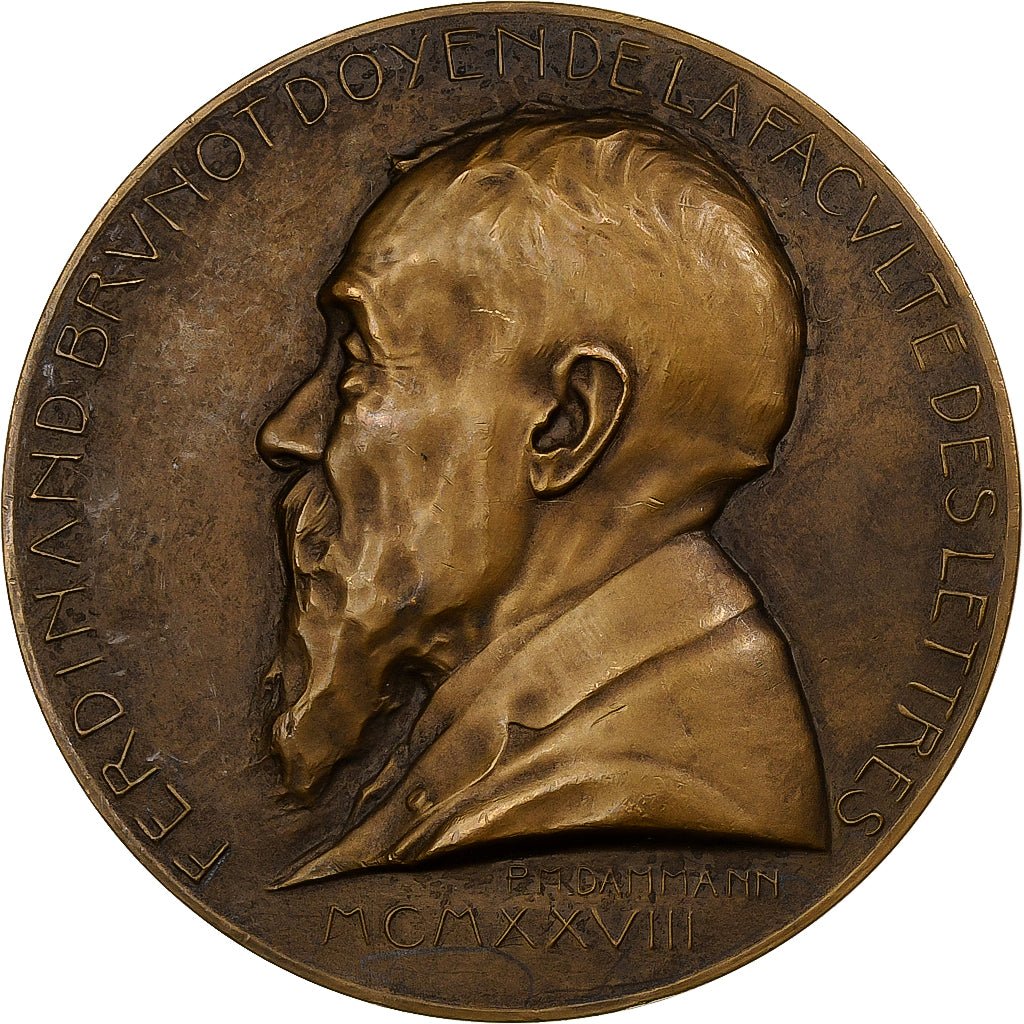Francia, medalla, Fernand Brunot, Doyen de la Faculté des Lettres, 1928