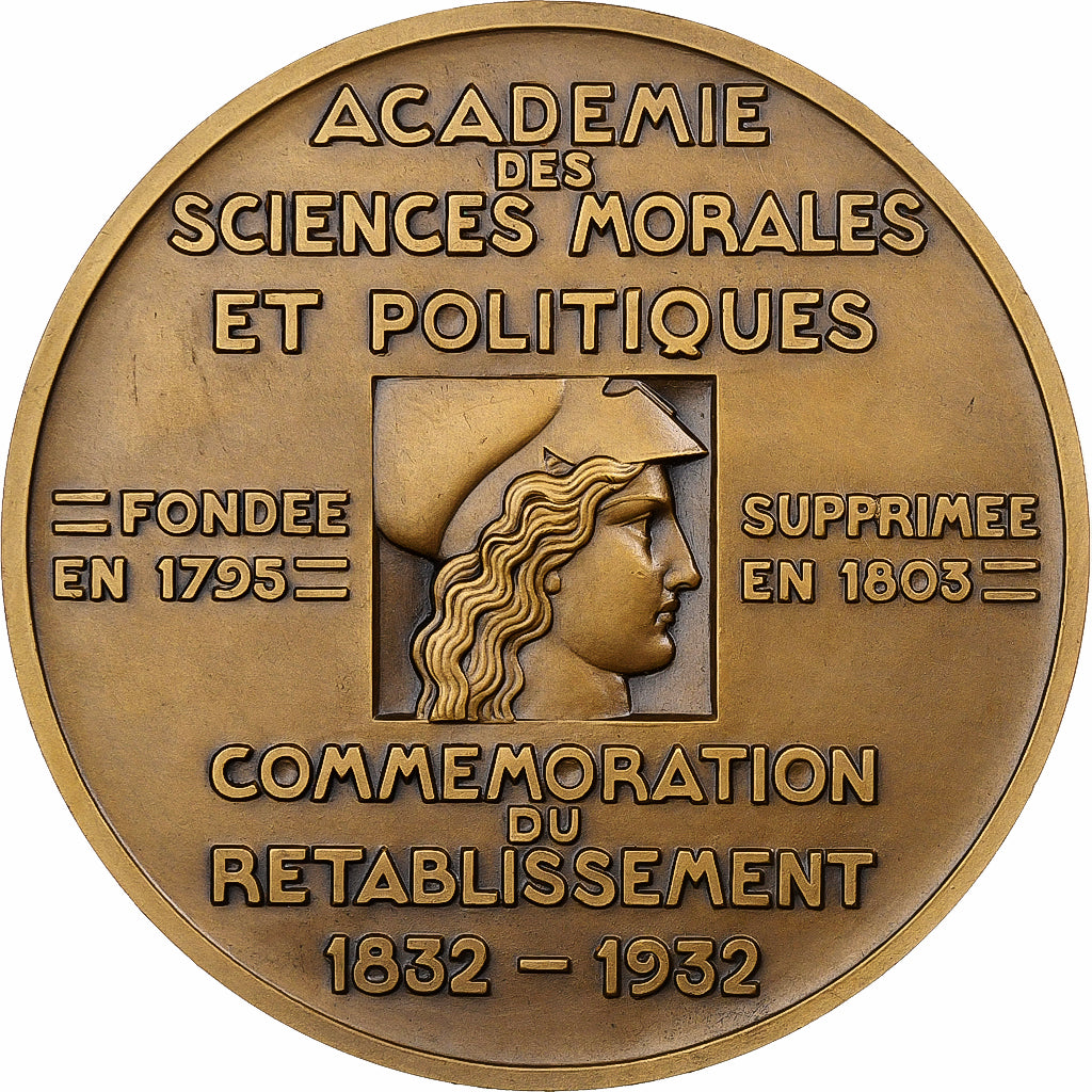 Francia, medaglia, Académie des sciences morales et politiques, commémoration