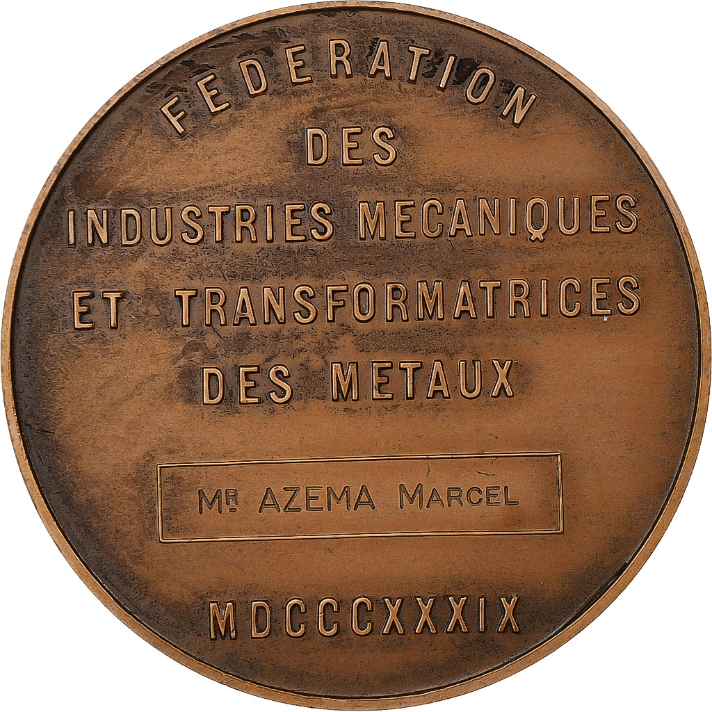 Francia, medalla, Fédération des Industries Mécaniques, 1967, Bronce