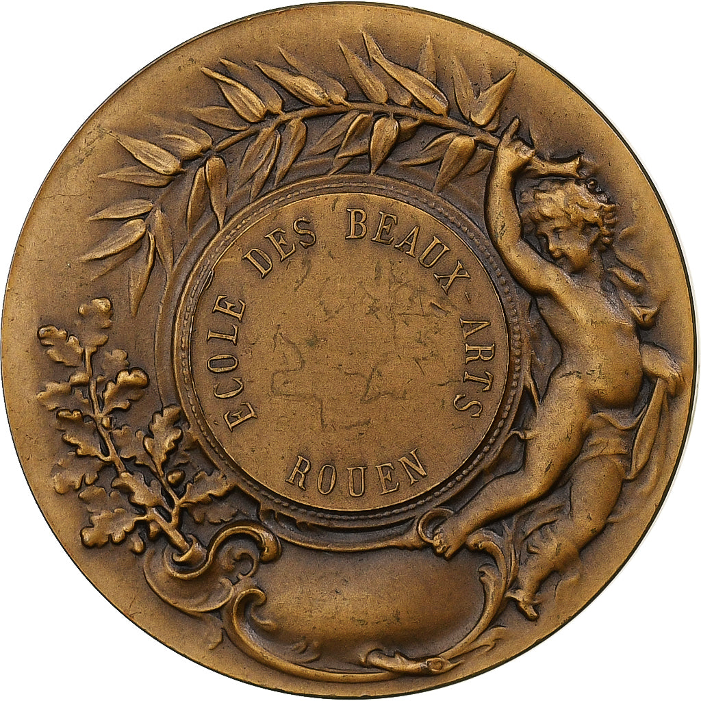 France, Médaille, Ecole des Beaux Arts de Rouen, Bronze, Bottée, SUP