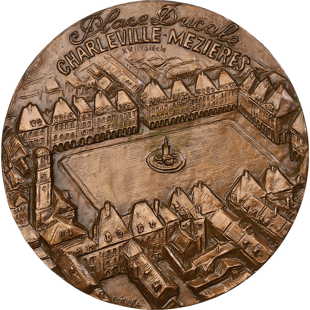 France, Medal, Charleville-Mézières, Place Ducale, 1988, Bronze, Irolla