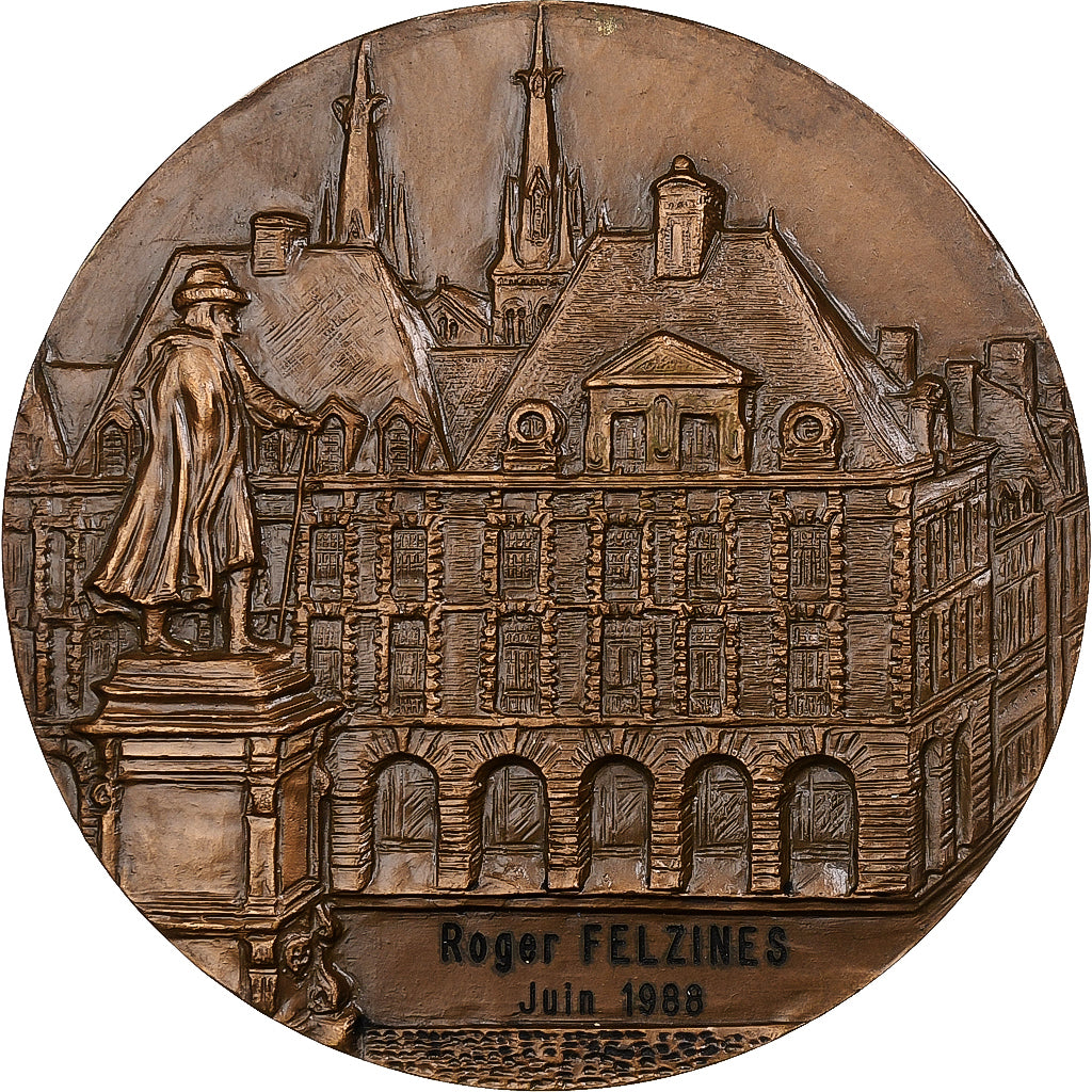 France, Medal, Charleville-Mézières, Place Ducale, 1988, Bronze, Irolla