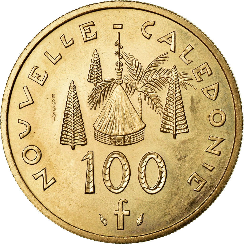 Coin, New Caledonia, 100 Francs, 1976, Paris, MS(65-70), Nickel-Bronze