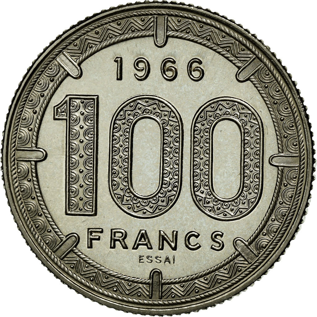 Coin, Cameroon, 100 Francs, 1966, Paris, MS(65-70), Nickel, KM:E11