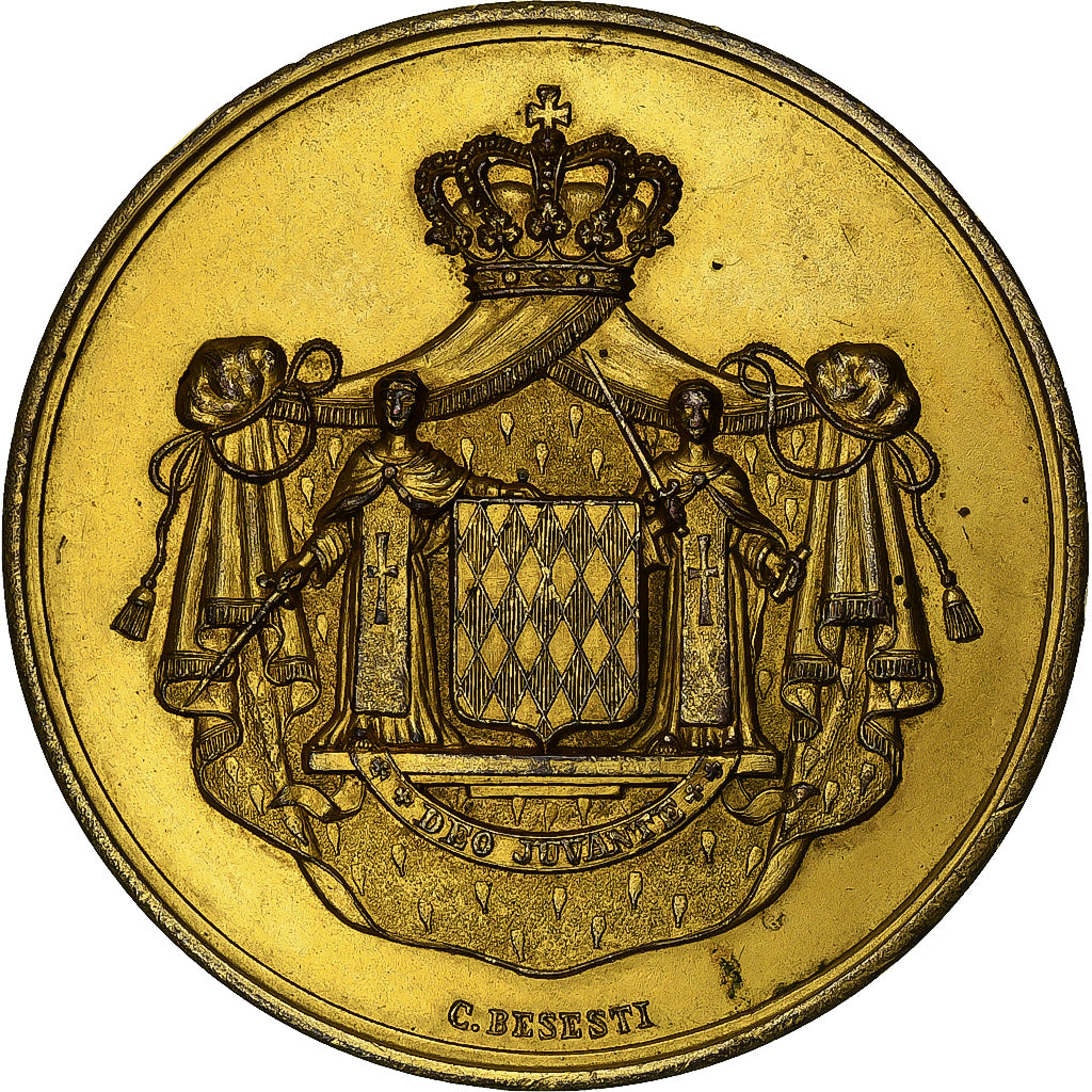 Monaco, medaglia, Exposition internationale de Monaco, 1893, Bronzo dorato