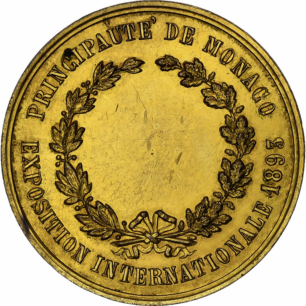 Monaco, medaglia, Exposition internationale de Monaco, 1893, Bronzo dorato