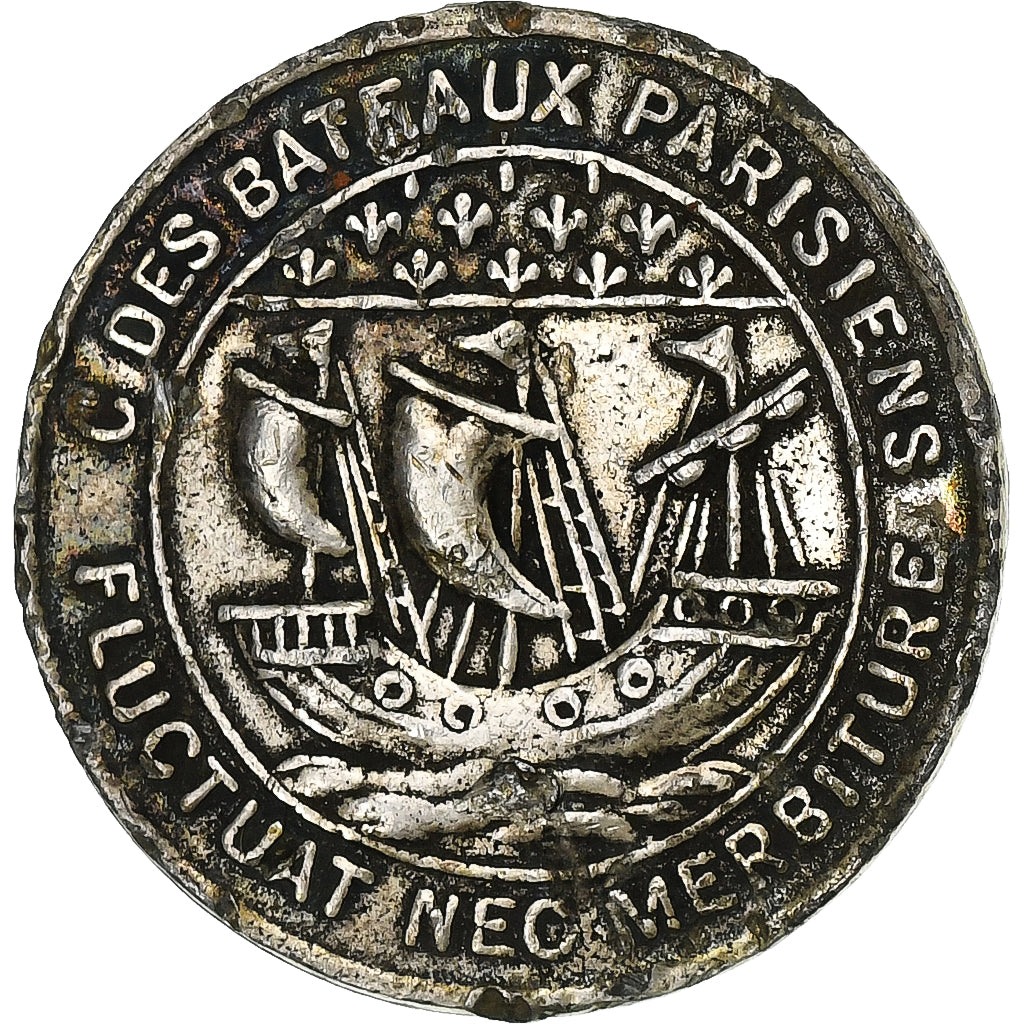 France, Medal, Compagnie des bateaux parisiens, Silvered Metal, AU(55-58)