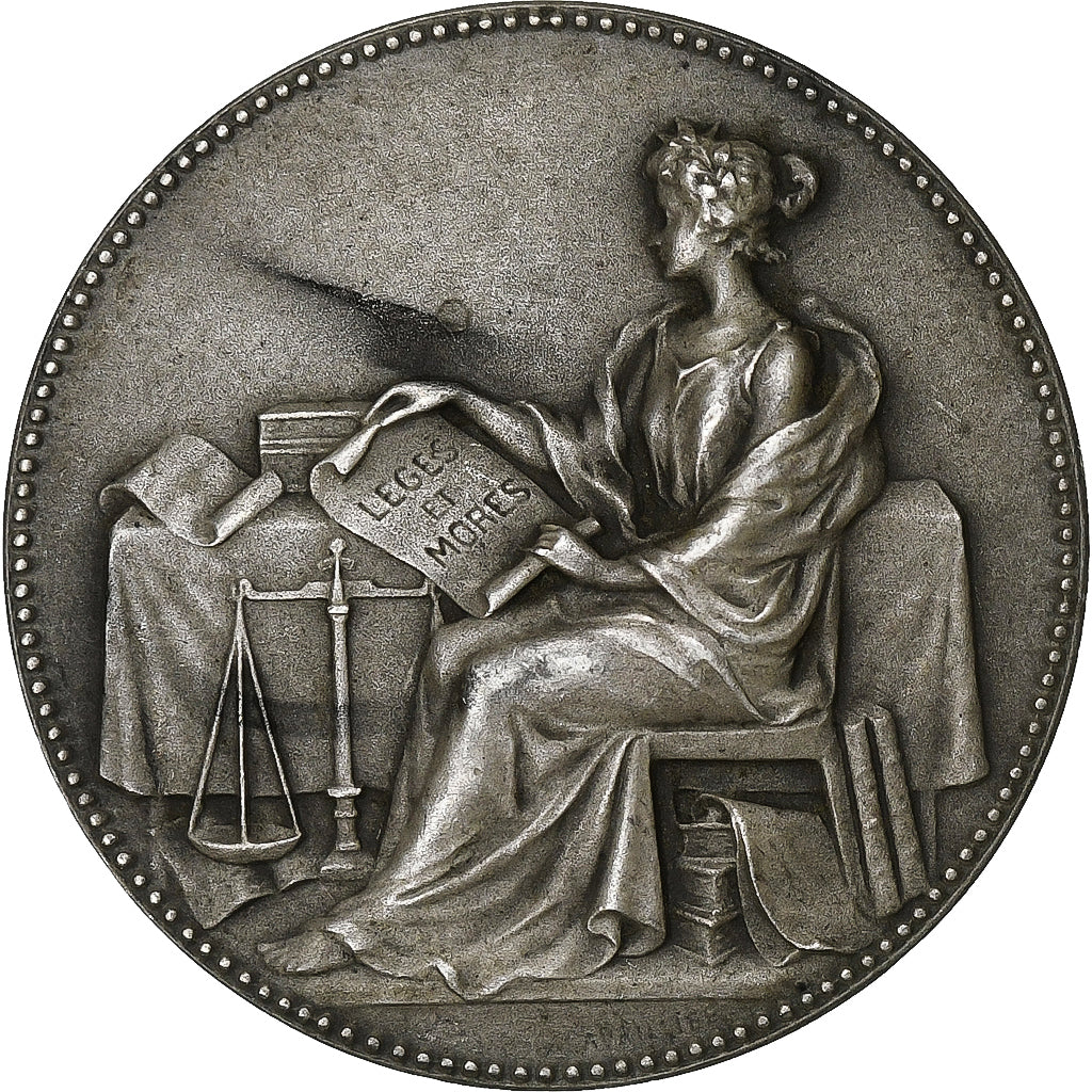 France, Medal, Compagnie des notaires, Silver, AU(55-58)