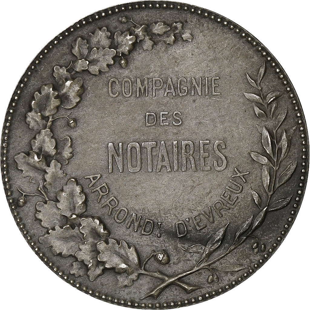 France, Medal, Compagnie des notaires, Silver, AU(55-58)