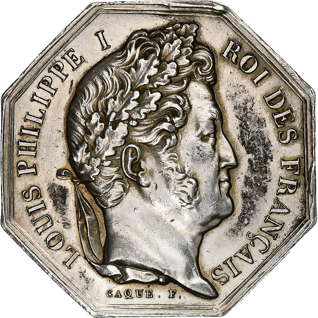 France, Token, Louis Philippe I, Banque d'Orléans, 1838, Silver, Caqué