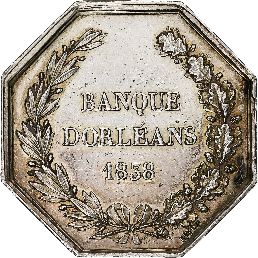 France, Token, Louis Philippe I, Banque d'Orléans, 1838, Silver, Caqué