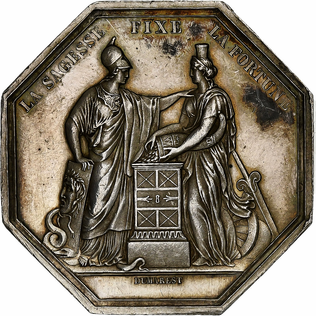 France, Token, Banque de France, An VIII, Silver, Dumarest, AU(55-58)