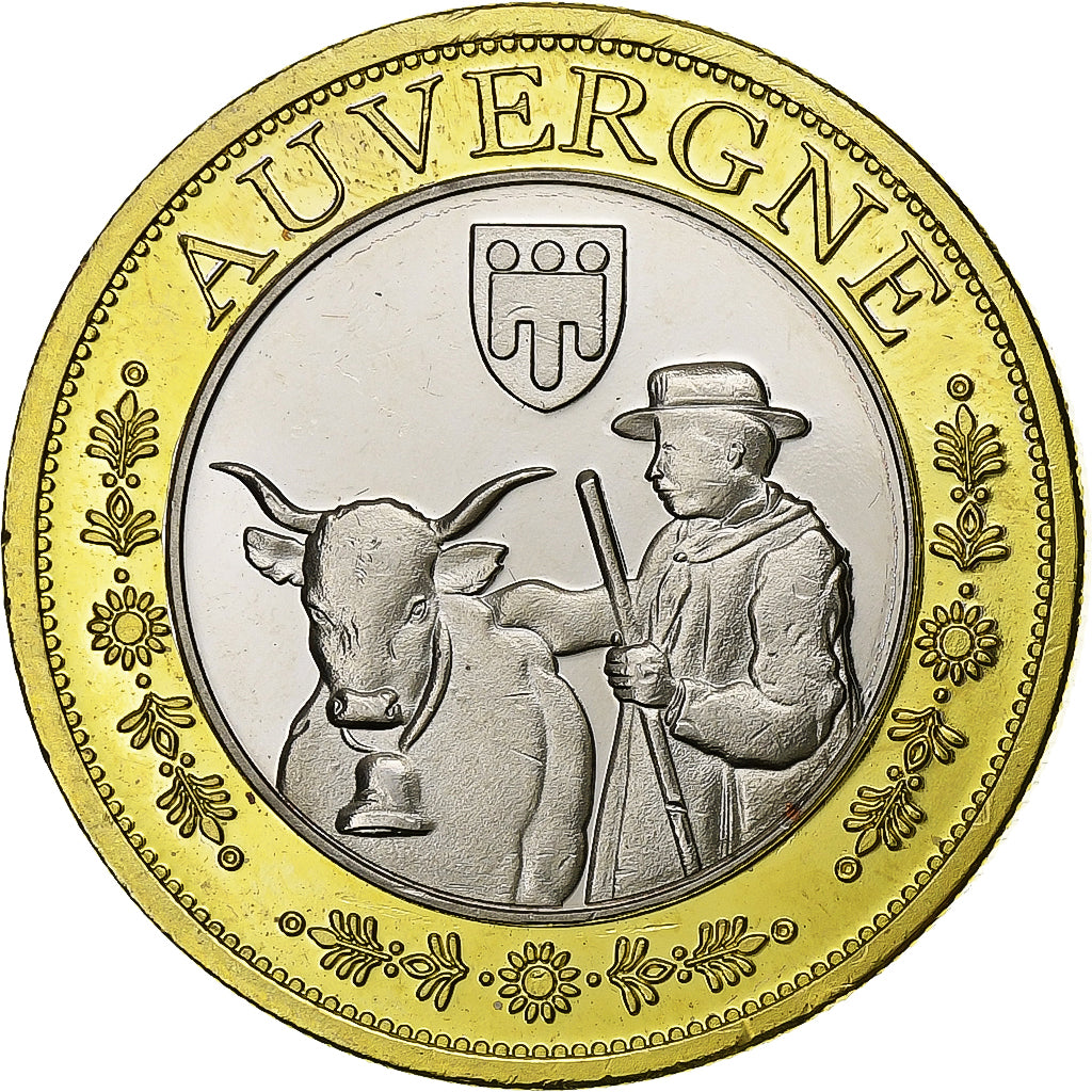 Francia, ficha, Auvergne, Bi-metallico, SPL-