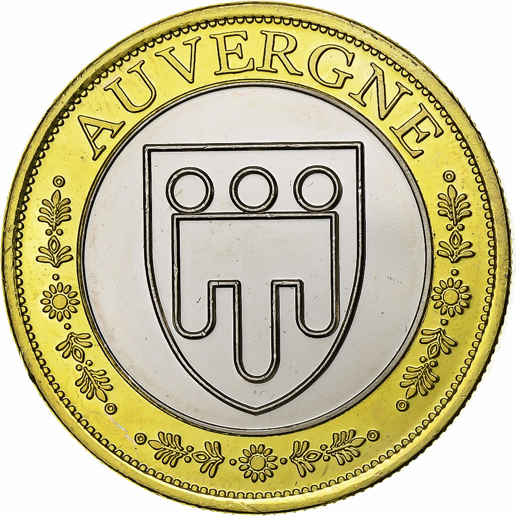 Francia, ficha, Auvergne, Bi-metallico, SPL-