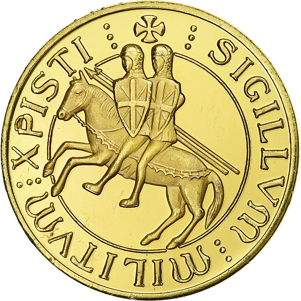 France, Jeton, Les Templiers - Chevalier et Croix pattée, Cupro-nickel