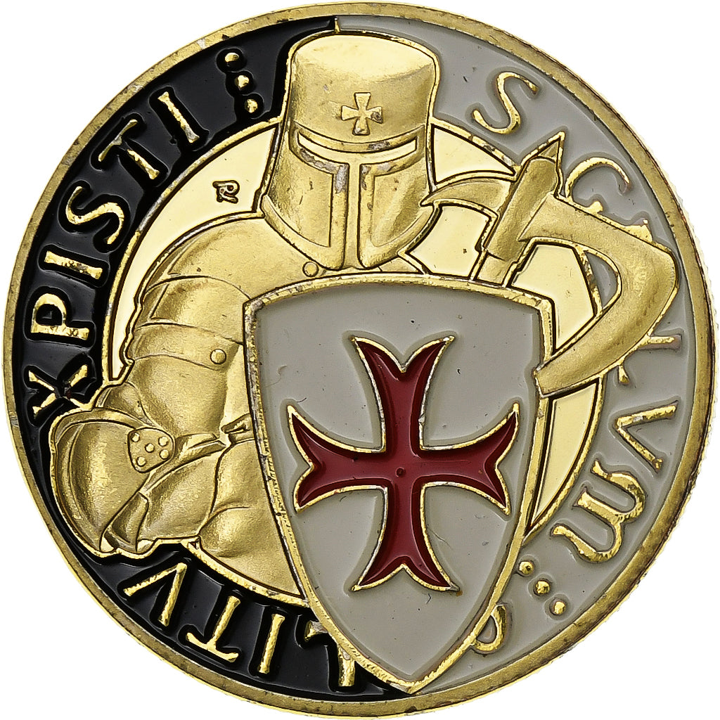 France, Token, Les Templiers - Chevalier et Croix pattée, Copper-nickel