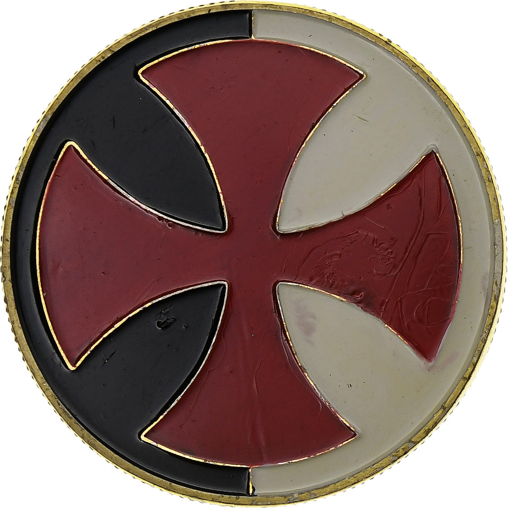 France, Token, Les Templiers - Chevalier et Croix pattée, Copper-nickel