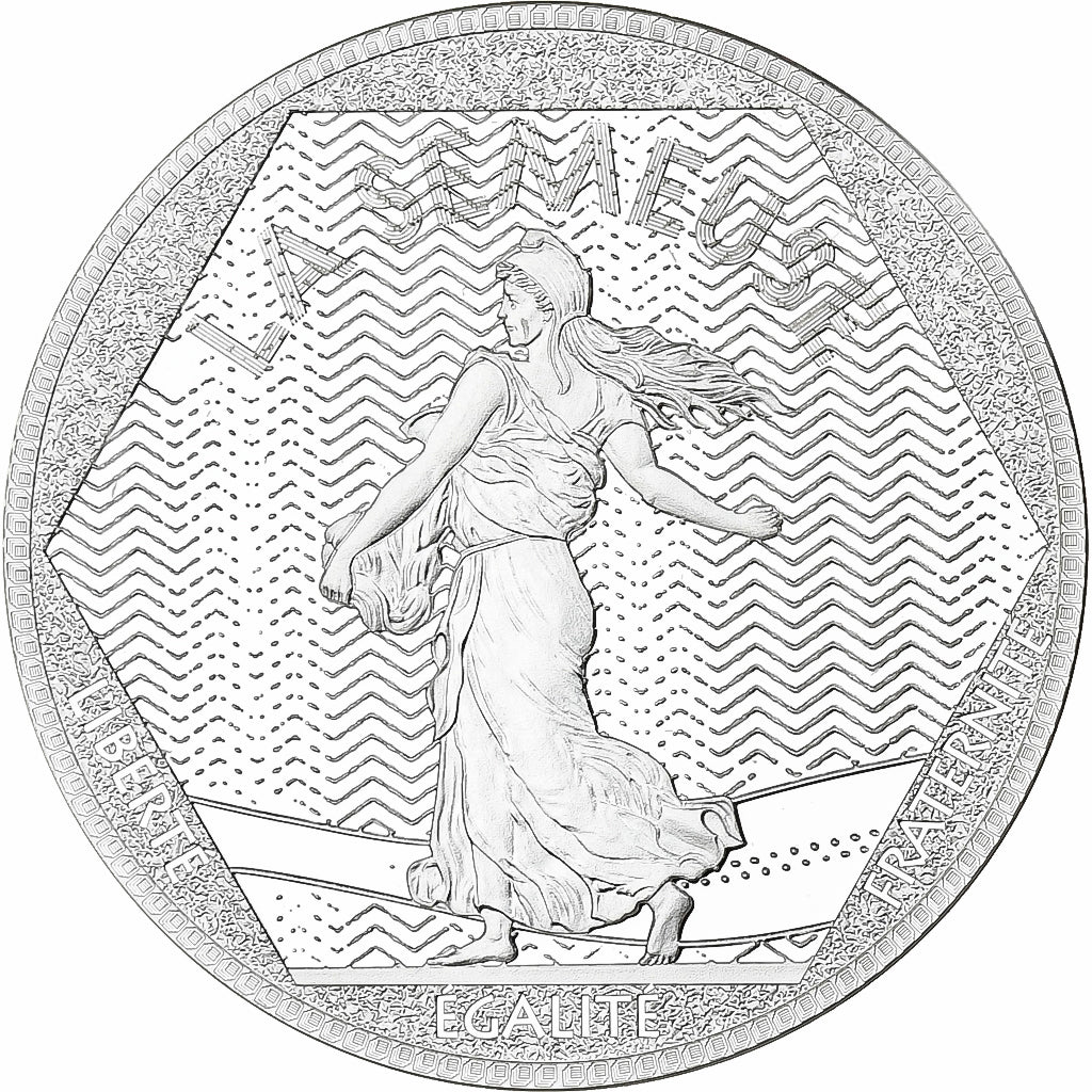 France, Medal, Les Emblèmes Français, La Semeuse, Silver, MS(63)