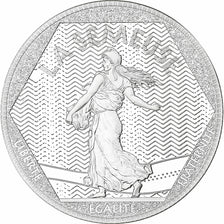 France, Medal, Les Emblèmes Français, La Semeuse, Silver, MS(63)