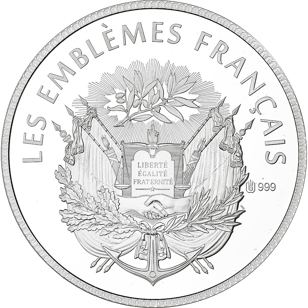 France, Medal, Les Emblèmes Français, La Semeuse, Silver, MS(63)