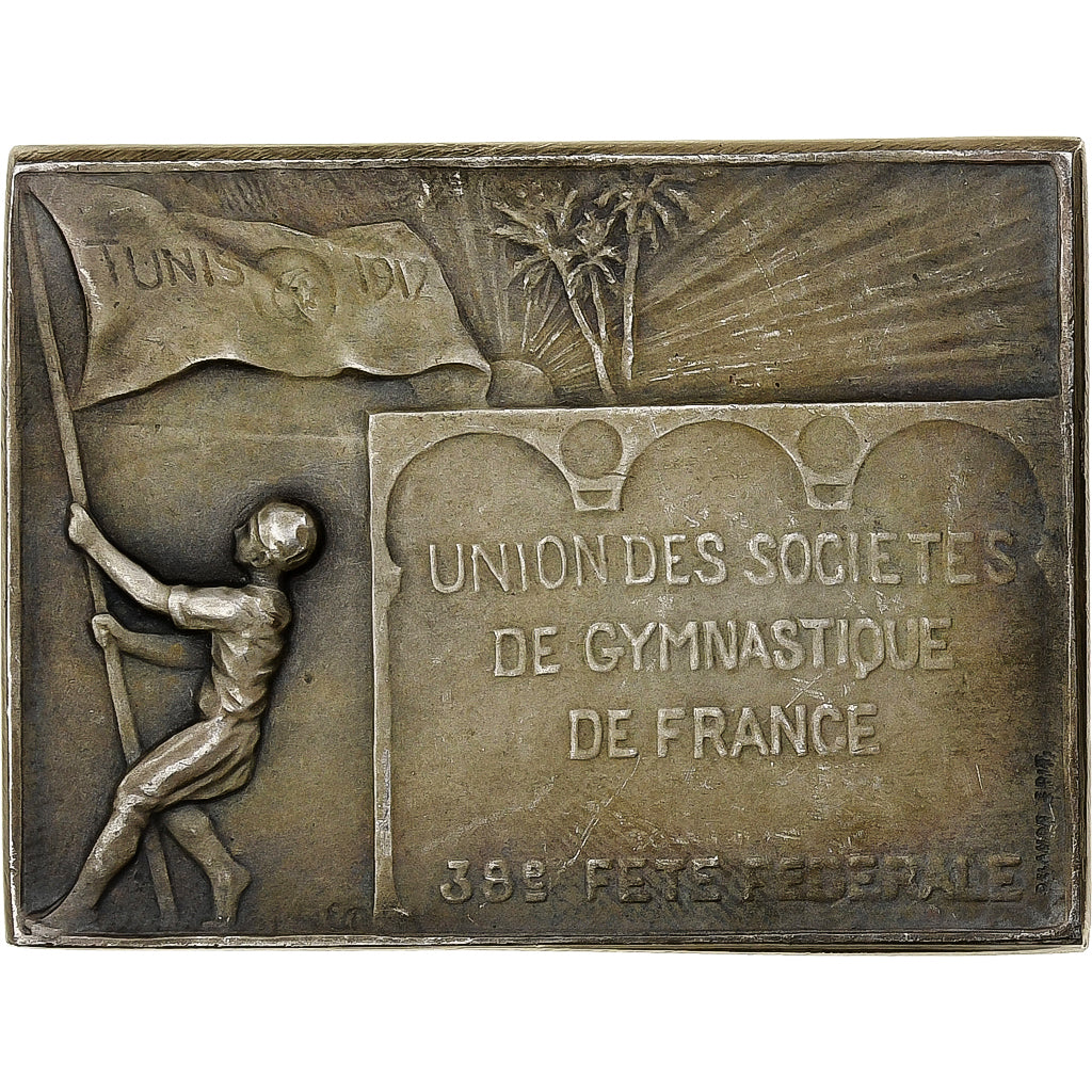 Francia, medaglia, 38ème Fête Fédérale de Gymnastique, 1912, Bronzo