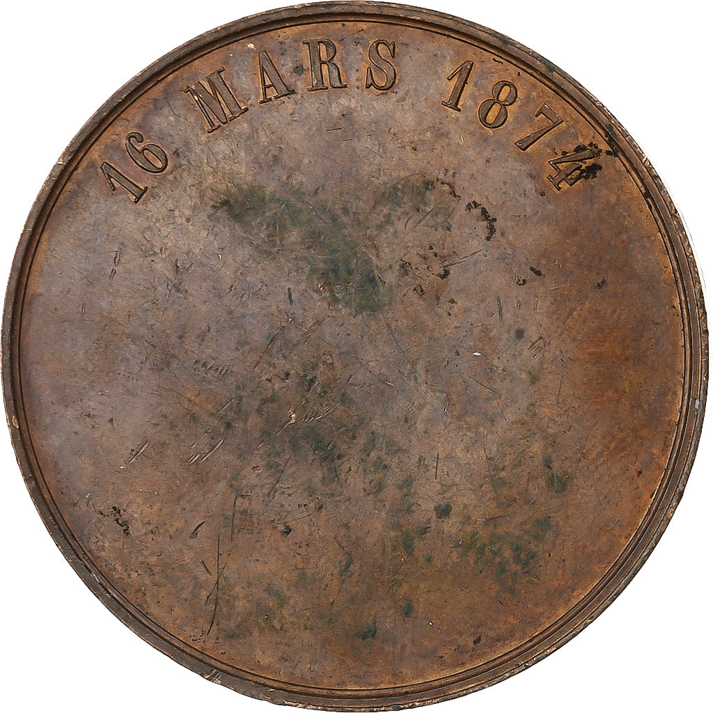 France, Médaille, Napoléon Né à Paris le 16 Mars 1856, 1874, Bronze, Merley