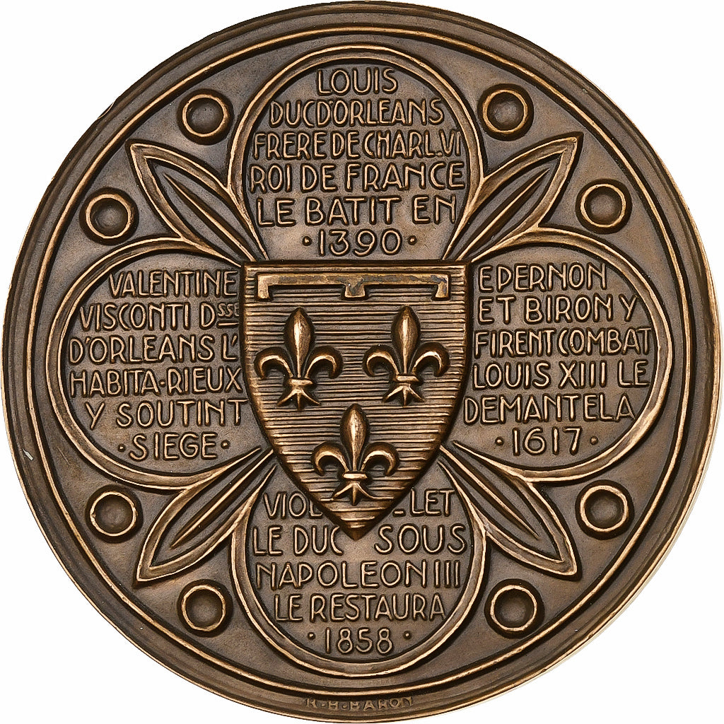 Francia, medalla, Chateau de Pierrefonds, Bronce, Baron, EBC