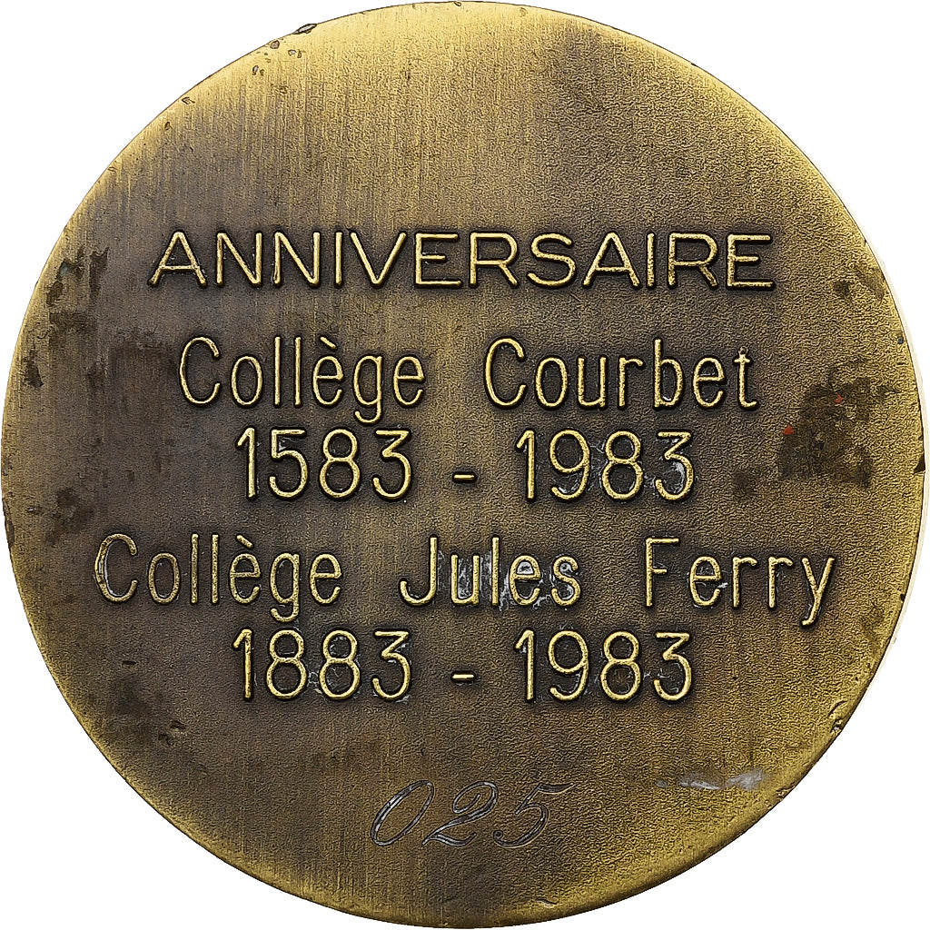 France, Médaille, Anniversaire Collège Courbet et Collège Jules Ferry, 1983