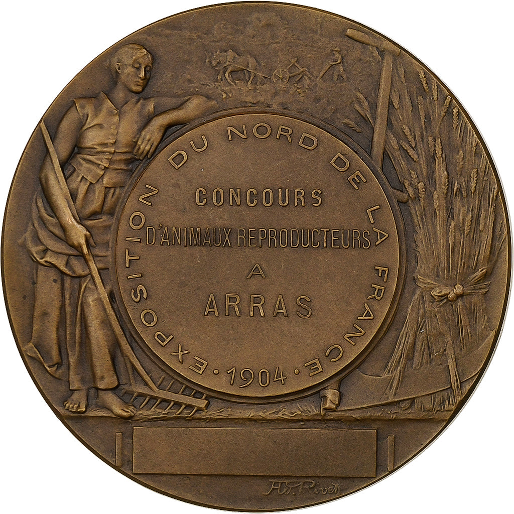 France, Medal, Concours d'animaux reproducteurs Arras, 1904, Bronze, Rivet