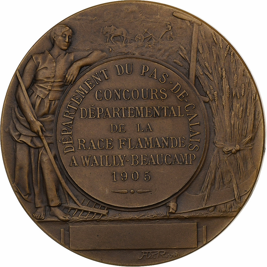 Francia, medalla, Concours départementale de la race flamande, 1905, Bronce