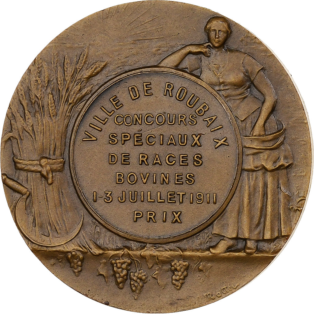 Francia, medalla, Concours spéciaux de races bovines - Roubaix, 1911, Bronce