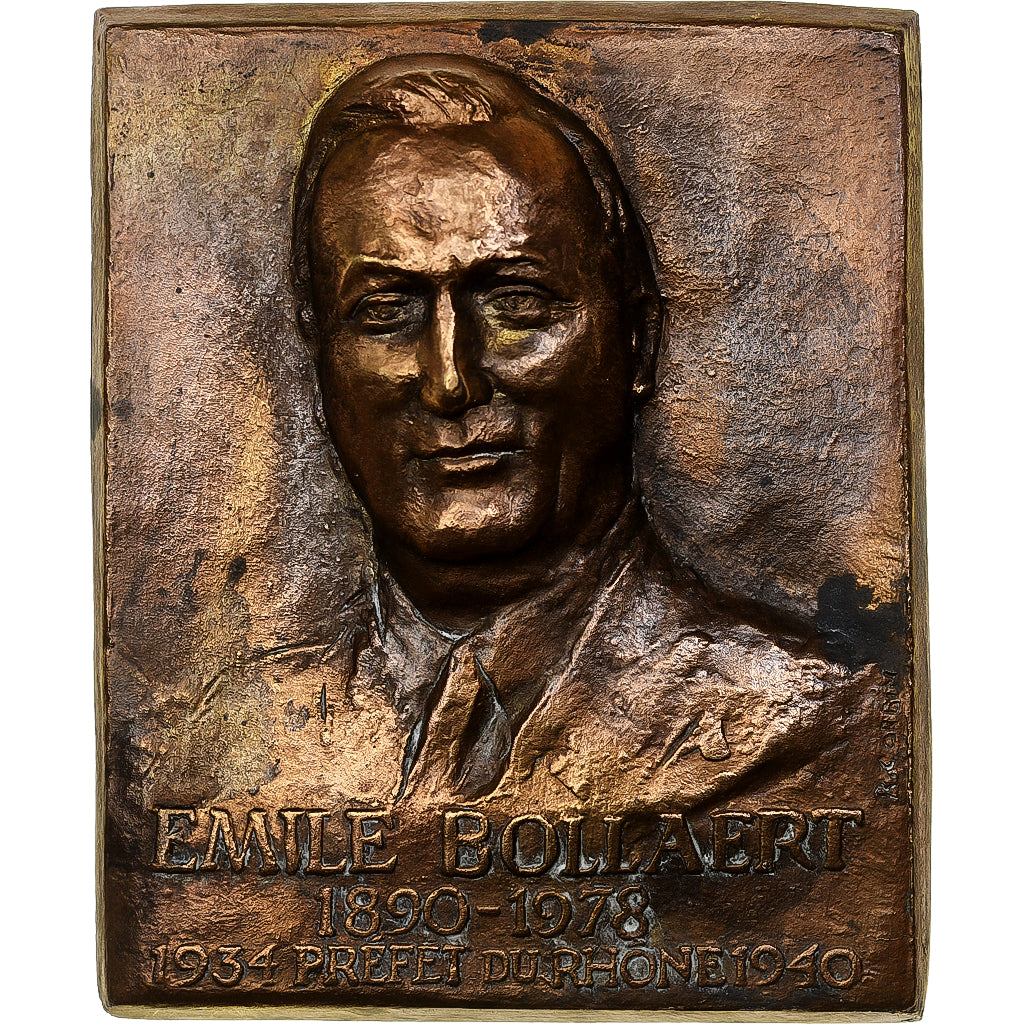 France, Medal, Plaque, Emile Bollaert, 1978, Copper, AU(55-58)