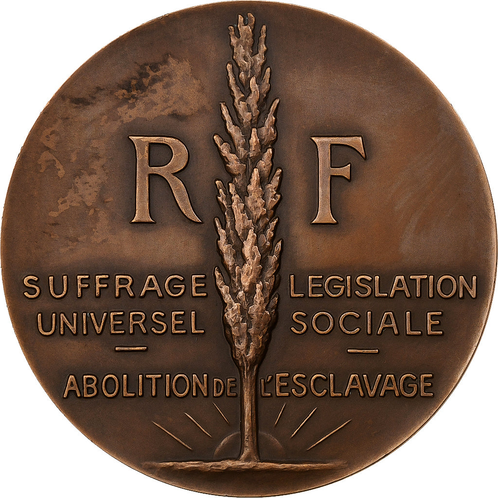 Francia, medaglia, Centenaire de l'Abolition de l'Esclavage, 1948, Bronzo, SPL-